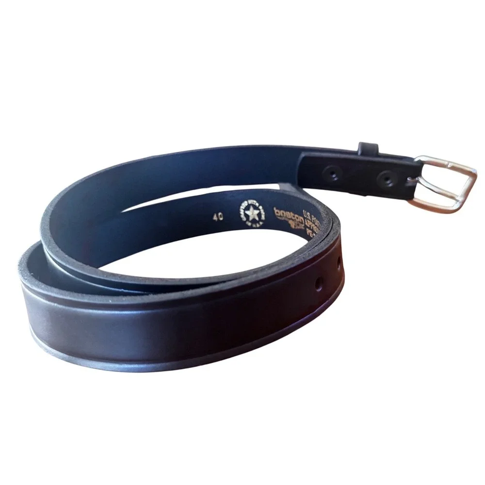 Boston Leather 6607 US Postal‎ Approved Black Leather Belt Mens 40  USA EUC